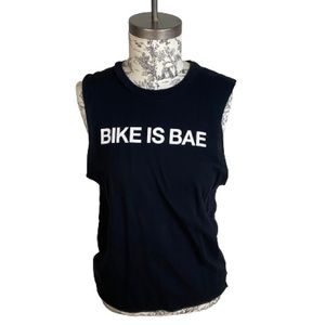 SOULCYCLE Bike is Bae Muscle Tank Black White Size Extra Small